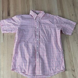 L.L. Bean Red and White Plaid Men's Shirt, L Tall, NWOT